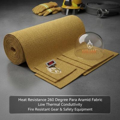 耐熱性 260°C 低熱伝導性のパラアラミド布 耐火器具と安全装備に適した