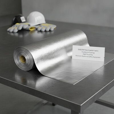260GSM アルミウムコーティングのパラアラミド布 高柔軟性 耐火服と安全機器の製造に理想的です
